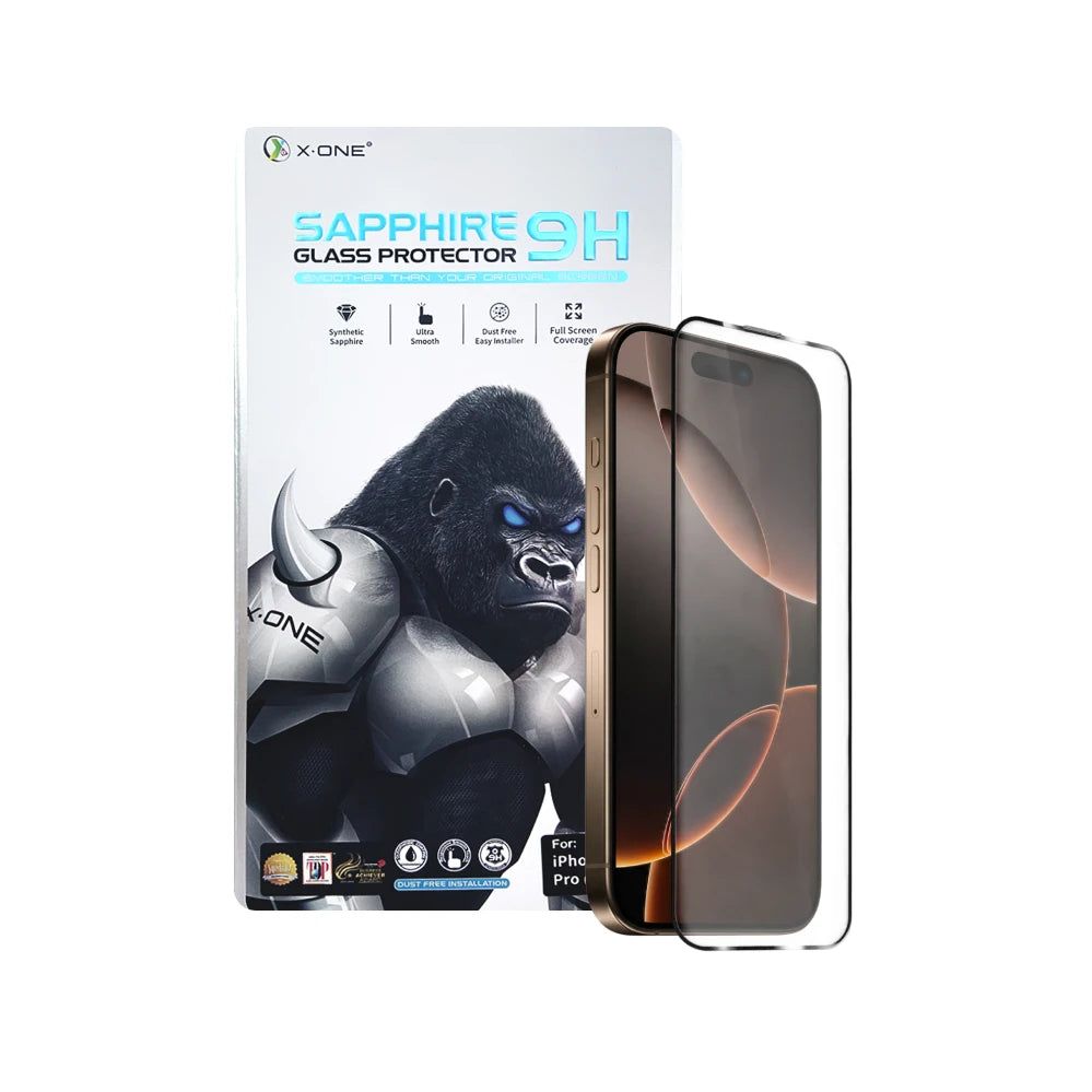Película para iPhone de Vidro Safira com Aplicador | 3 Meses Garantia de Tela*