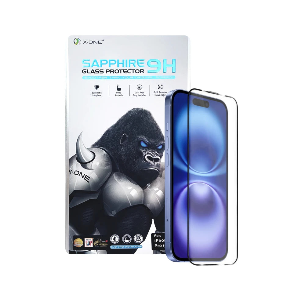 Película para iPhone de Vidro Safira com Aplicador | 3 Meses Garantia de Tela*