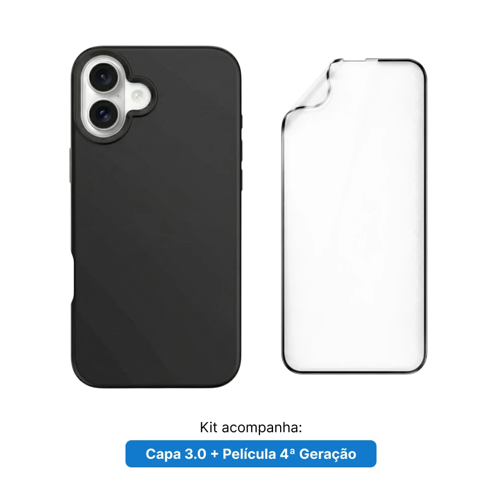 Kit 3.0. Película e Capa - Garantia da Tela e 1 ano da Case