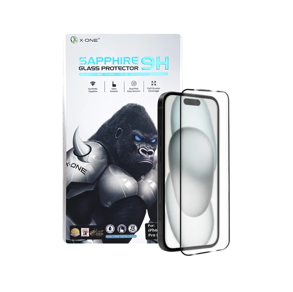 Película para iPhone de Vidro Safira com Aplicador | 3 Meses Garantia de Tela*