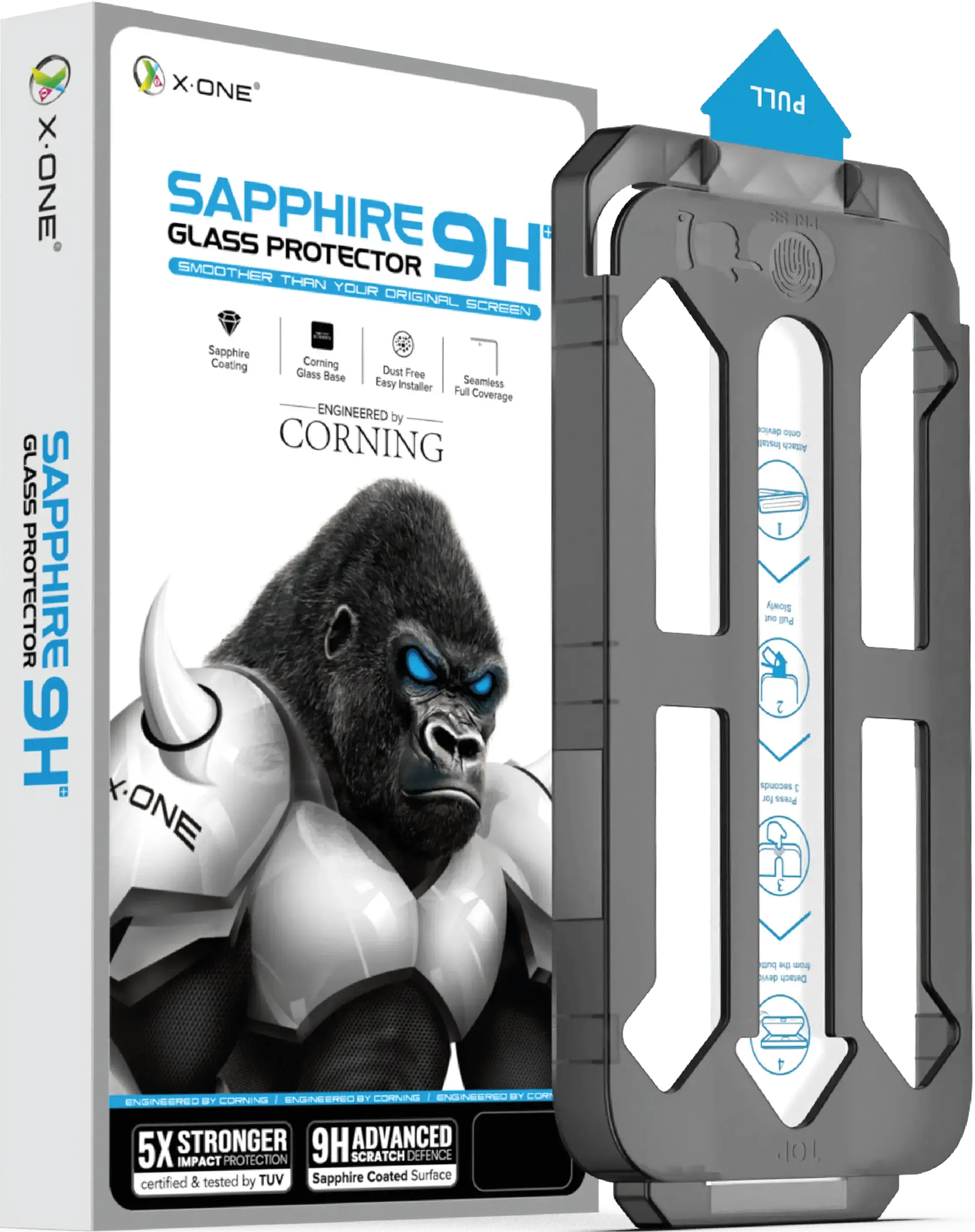 Sapphire Series 9H | Película de Vidro de Safira Com Aplicador - X-ONE ©