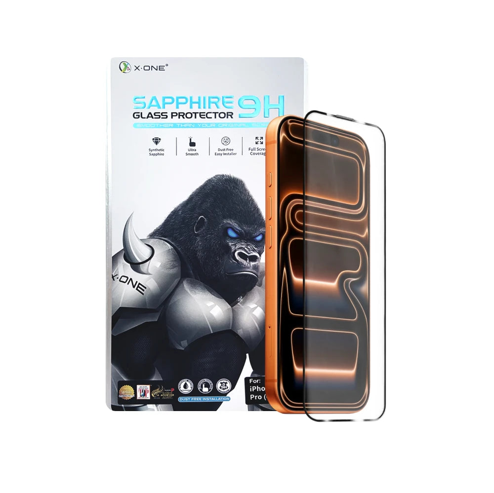 Película para iPhone de Vidro Safira com Aplicador | 3 Meses Garantia de Tela*