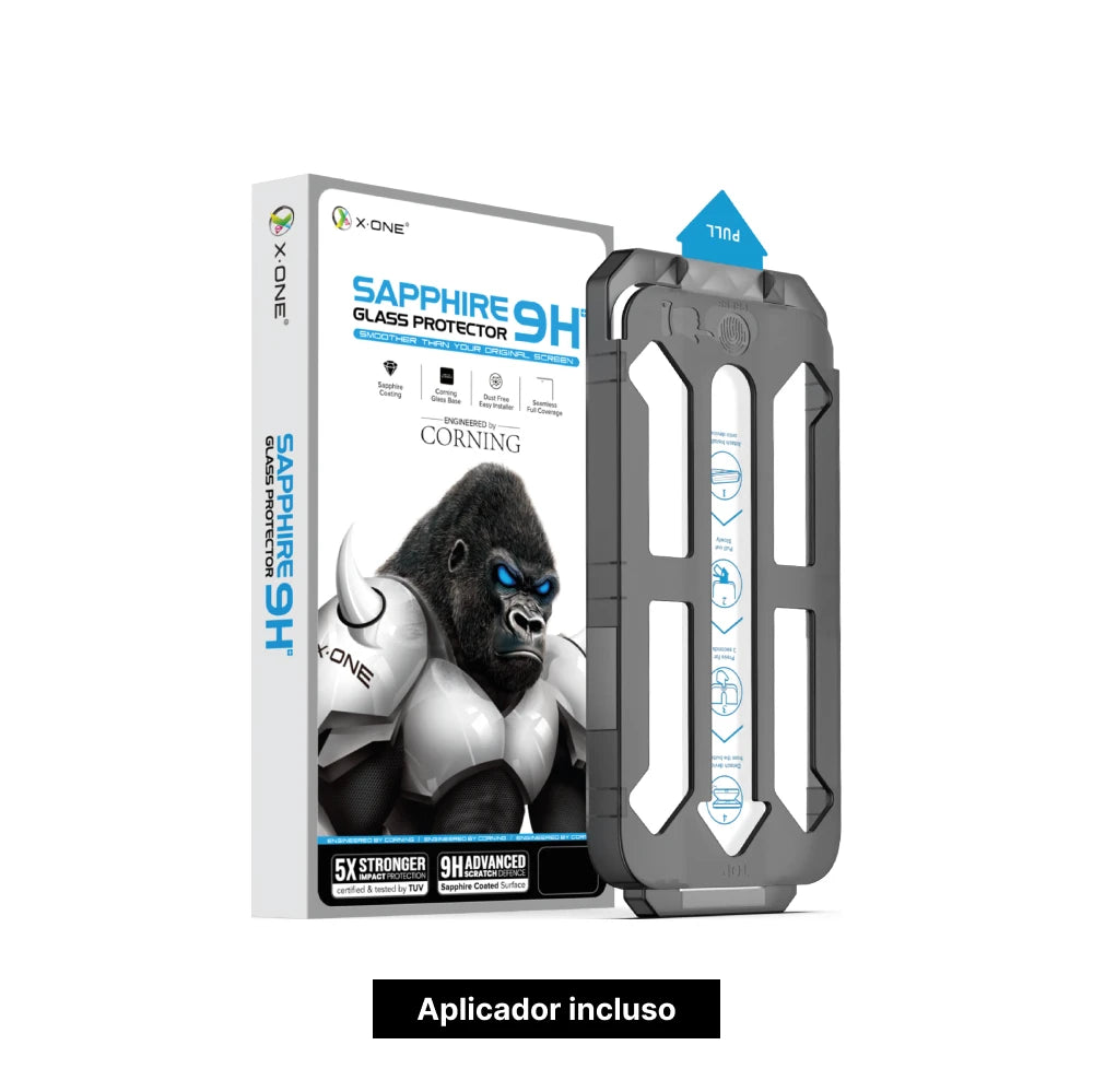 Película para iPhone de Vidro Safira com Aplicador | 3 Meses Garantia de Tela*