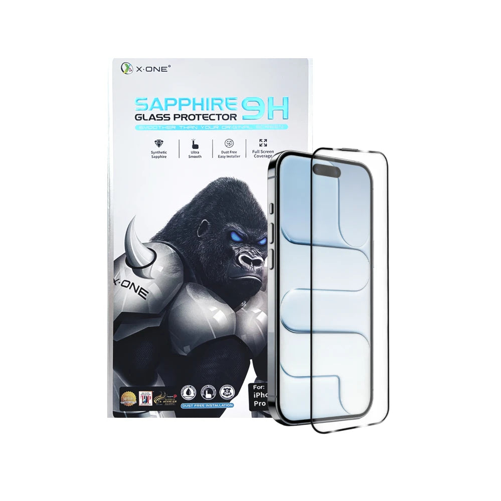 Película para iPhone de Vidro Safira com Aplicador | 3 Meses Garantia de Tela*