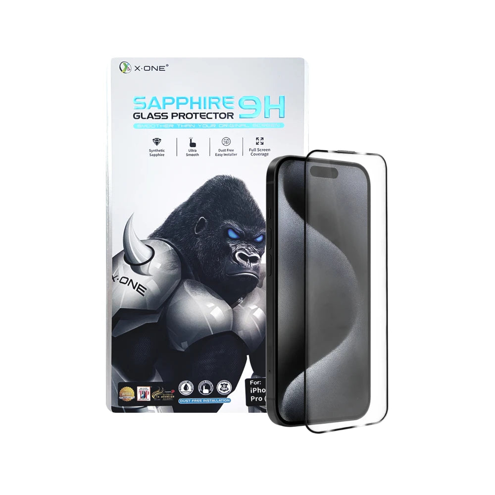Película para iPhone de Vidro Safira com Aplicador | 3 Meses Garantia de Tela*